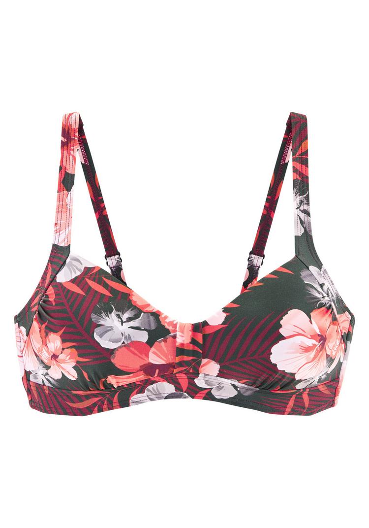 Lascana Lascana Bandeau-Bikini-Top Bikini Oberteil Damen - oliv-orange - 0 | SportScheck