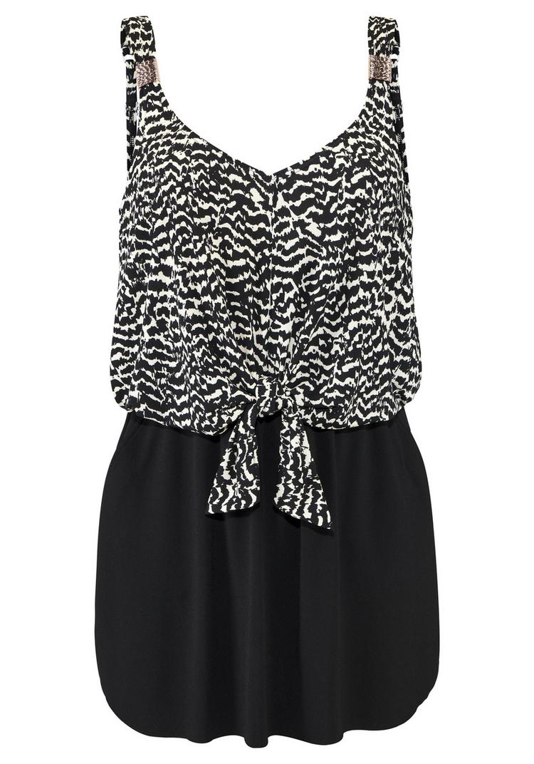 Lascana Lascana Badekleid Badeanzug Damen - cream-schwarz bedruckt - 0 | SportScheck