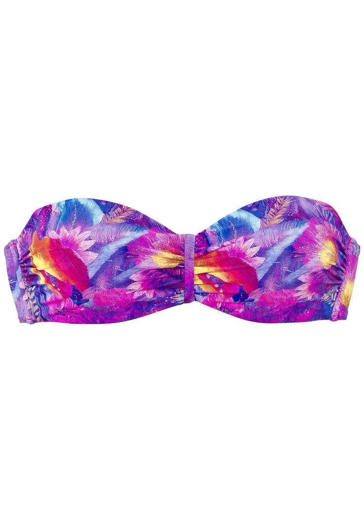VENICE BEACH VENICE BEACH B&uuml;gel-Bandeau-Bikini-Top Bikini Oberteil Damen - lila print - 0 | SportScheck