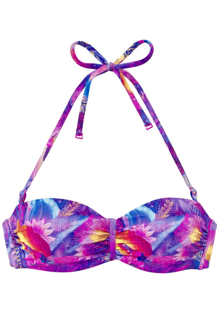 VENICE BEACH VENICE BEACH B&uuml;gel-Bandeau-Bikini-Top Bikini Oberteil Damen - lila print - 2 | SportScheck