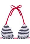 S.OLIVER Triangel-Bikini-Top Bikini Oberteil Damen - marine-wei&szlig;