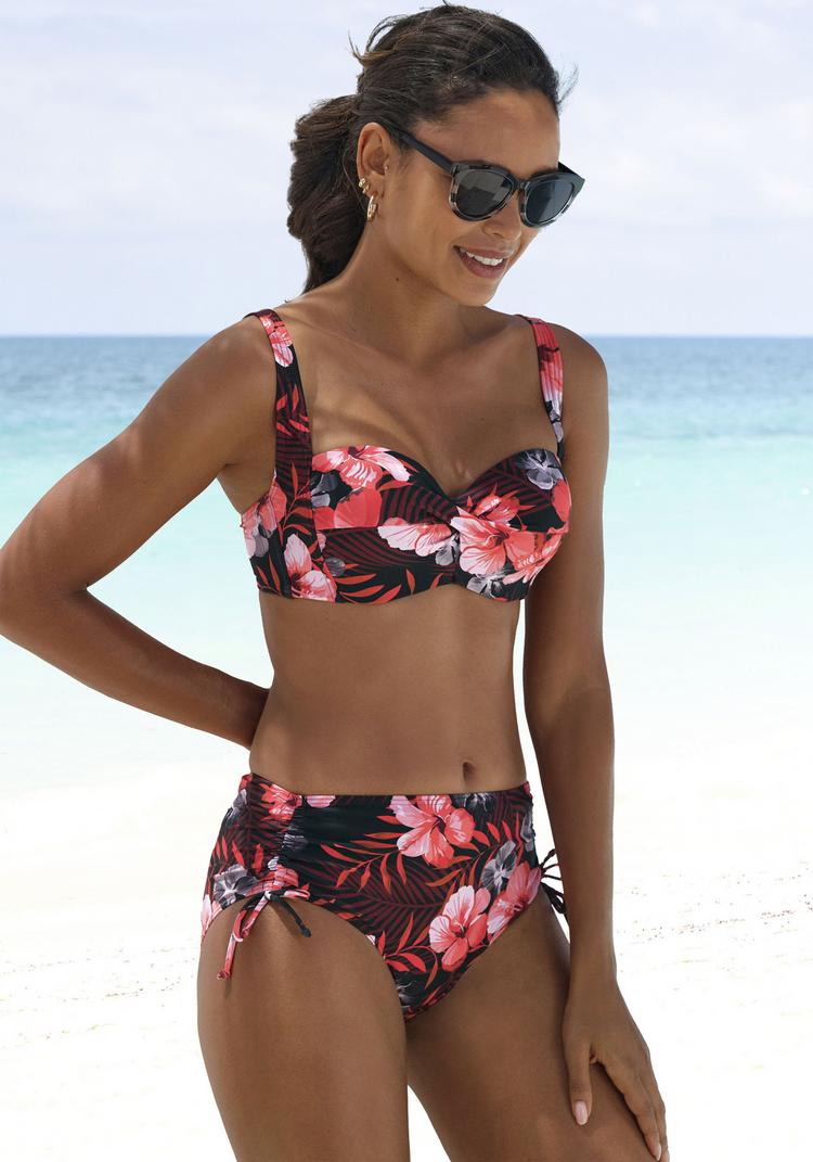 Lascana Lascana B&uuml;gel-Bandeau-Bikini-Top Bikini Oberteil Damen - oliv-orange - 0 | SportScheck