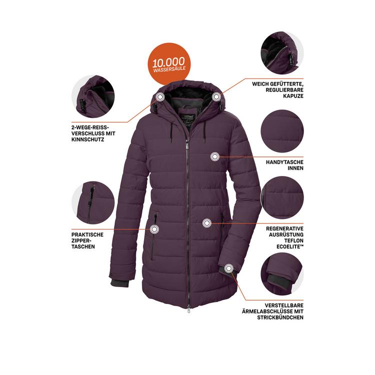 KILLTEC KILLTEC KOW 55 WMN QLTD PRK Funktionsmantel Damen - Pflaume - 3 | SportScheck