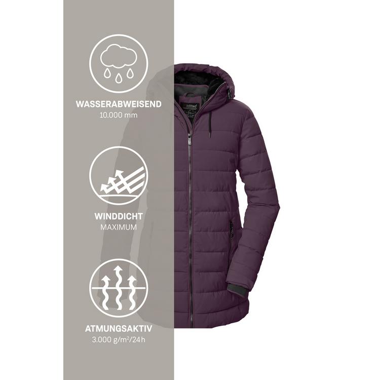 KILLTEC KILLTEC KOW 55 WMN QLTD PRK Funktionsmantel Damen - Pflaume - 4 | SportScheck