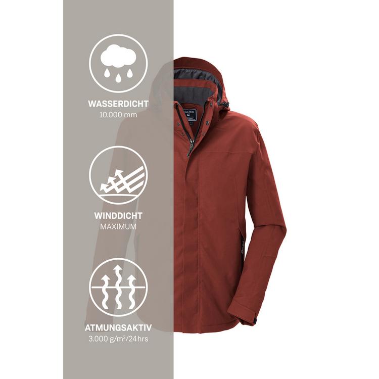 KILLTEC KILLTEC Funktionsjacke mit abzippbarer Kapuze Funktionsjacke Herren - Rot - 4 | SportScheck