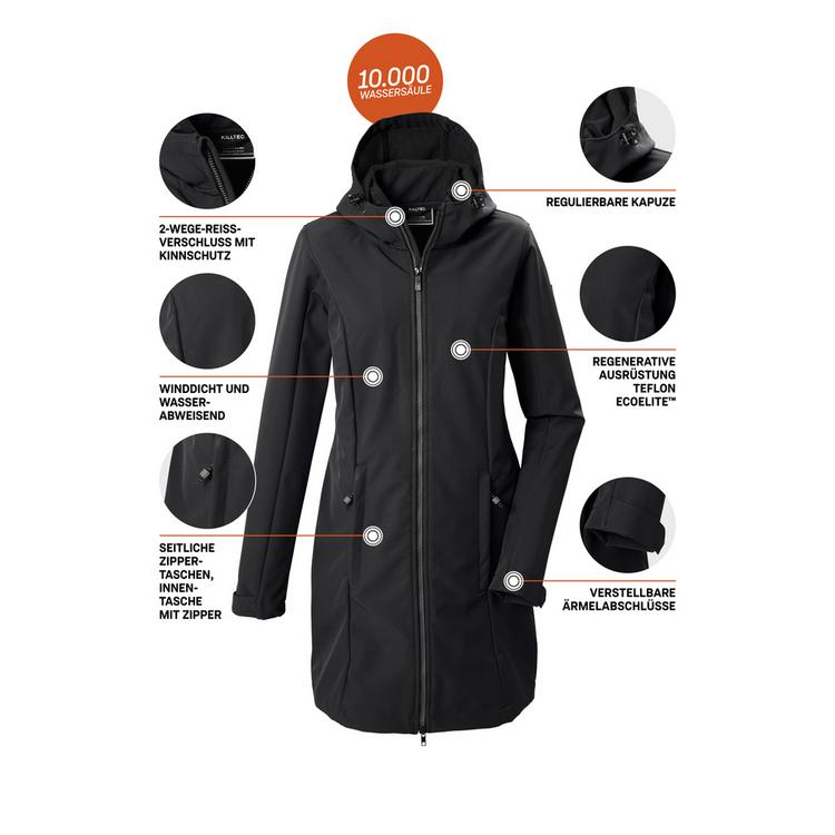 KILLTEC KILLTEC Softshell Parka mit Kapuze Funktionsmantel Damen - Schwarz0110 - 3 | SportScheck