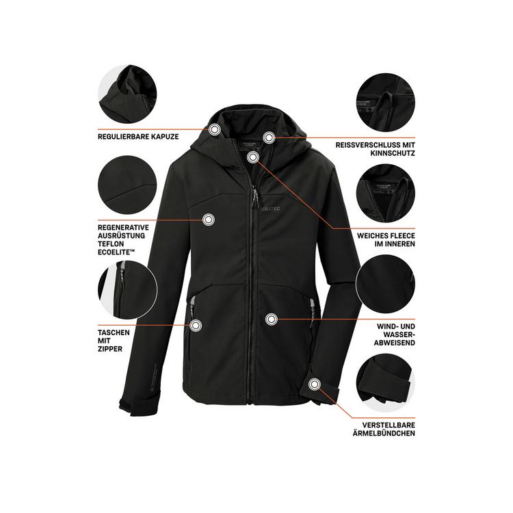 KILLTEC KILLTEC Softshelljacke mit Kapuze Softshelljacke Kinder - Schwarz0110 - 3 | SportScheck