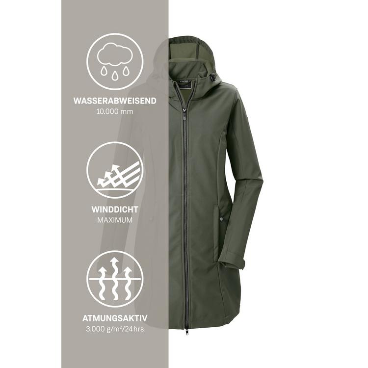KILLTEC KILLTEC Softshell Parka mit Kapuze Funktionsmantel Damen - Gr&uuml;n2085 - 4 | SportScheck