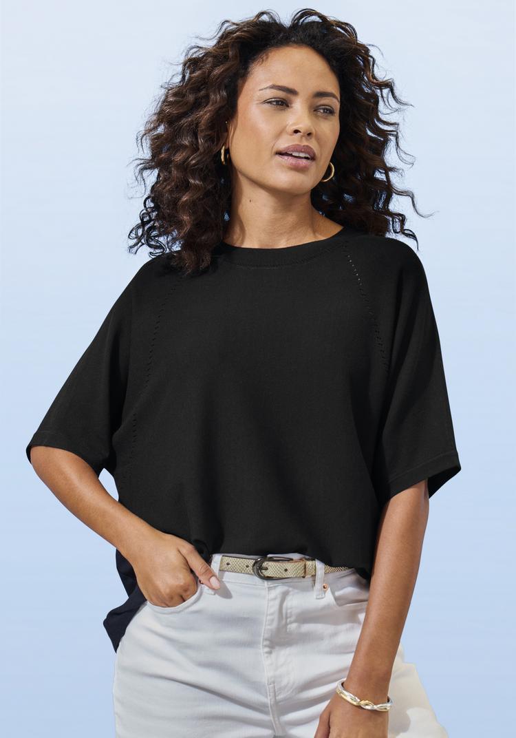 Vivance by Lascana Vivance by Lascana Kurzarmshirt T-Shirt Damen - schwarz - 0 | SportScheck