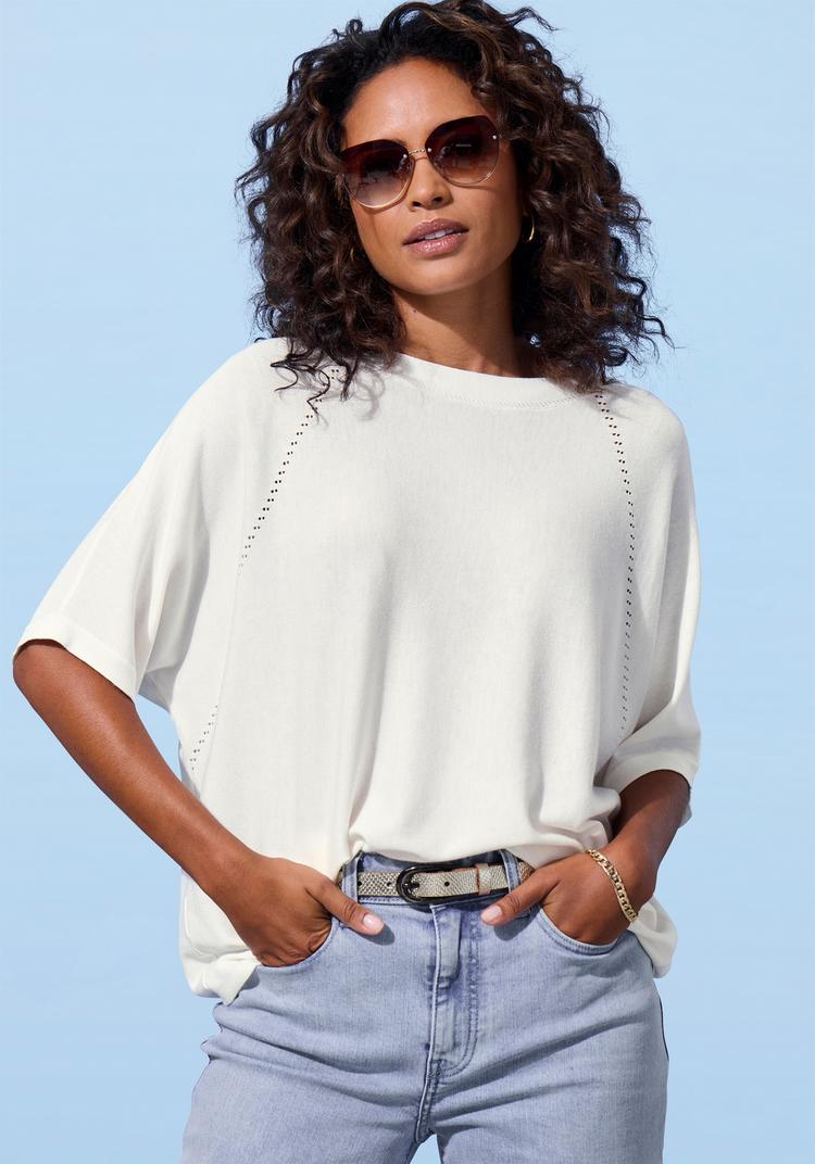 Vivance by Lascana Vivance by Lascana Kurzarmshirt T-Shirt Damen - creme - 3 | SportScheck