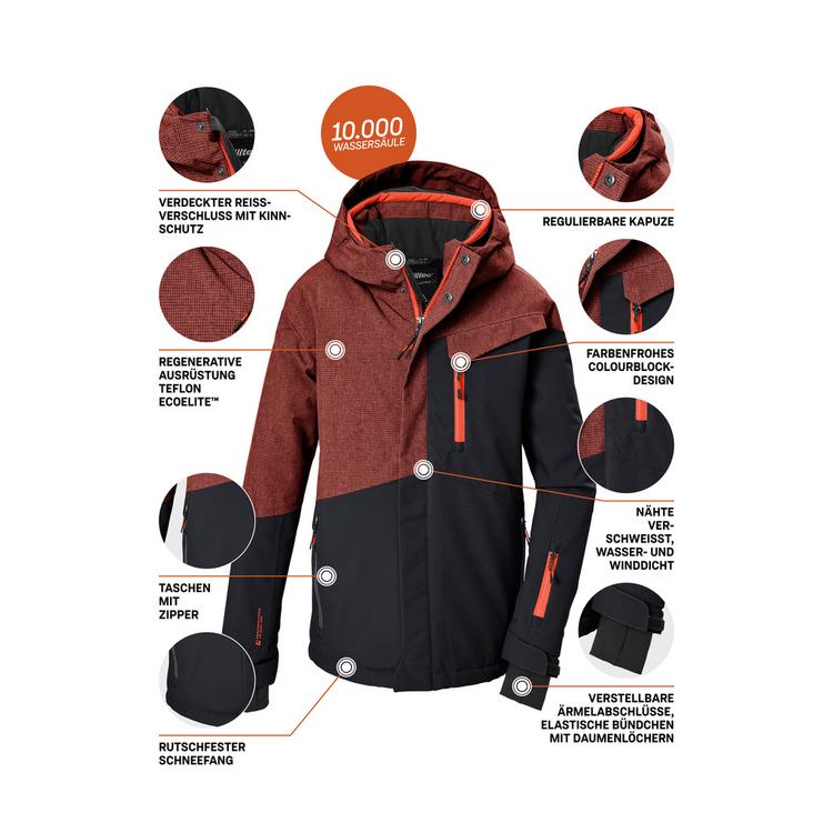 KILLTEC KILLTEC Skijacke mit Kapuze Skijacke Kinder - Kastanie - 3 | SportScheck