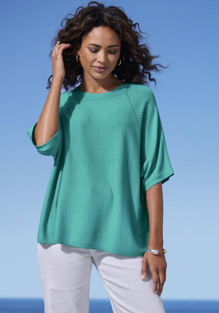 Vivance by Lascana Vivance by Lascana Kurzarmshirt T-Shirt Damen - t&uuml;rkis - 0 | SportScheck