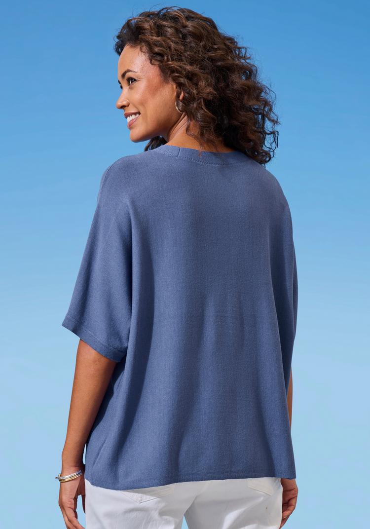 Vivance by Lascana Vivance by Lascana Kurzarmshirt T-Shirt Damen - indigo - 0 | SportScheck