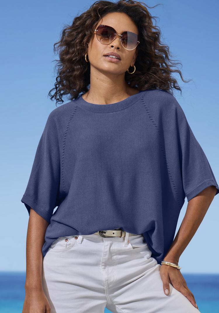 Vivance by Lascana Vivance by Lascana Kurzarmshirt T-Shirt Damen - indigo - 1 | SportScheck