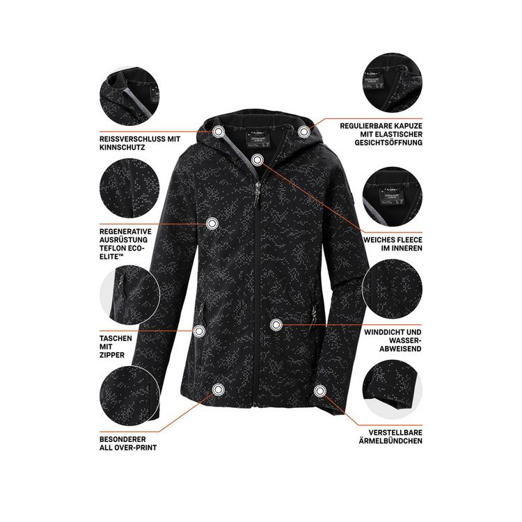 KILLTEC KILLTEC Softshelljacke mit Kapuze Softshelljacke Kinder - Schwarz0110 - 3 | SportScheck