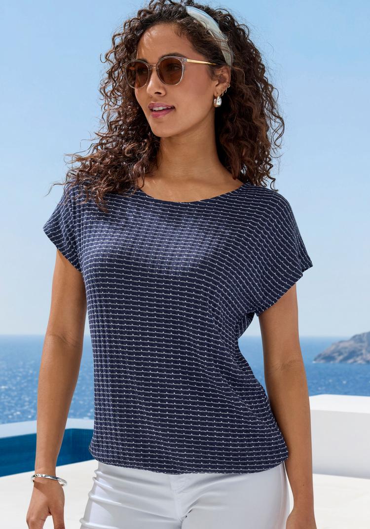 Vivance Vivance Kurzarmshirt T-Shirt Damen - navy, koralle - 1 | SportScheck