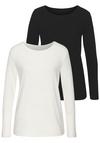 Vivance Langarmshirt Langarmshirt Damen - schwarz - creme