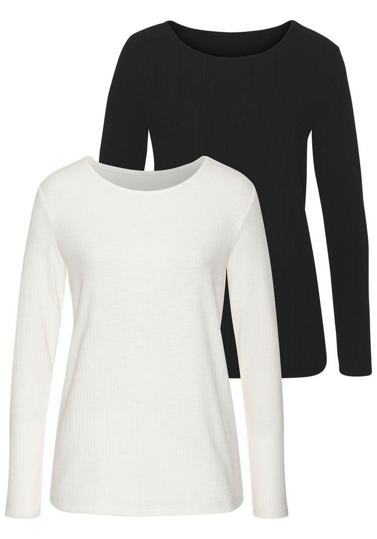 Vivance Vivance Langarmshirt Langarmshirt Damen - schwarz - creme - 0 | SportScheck