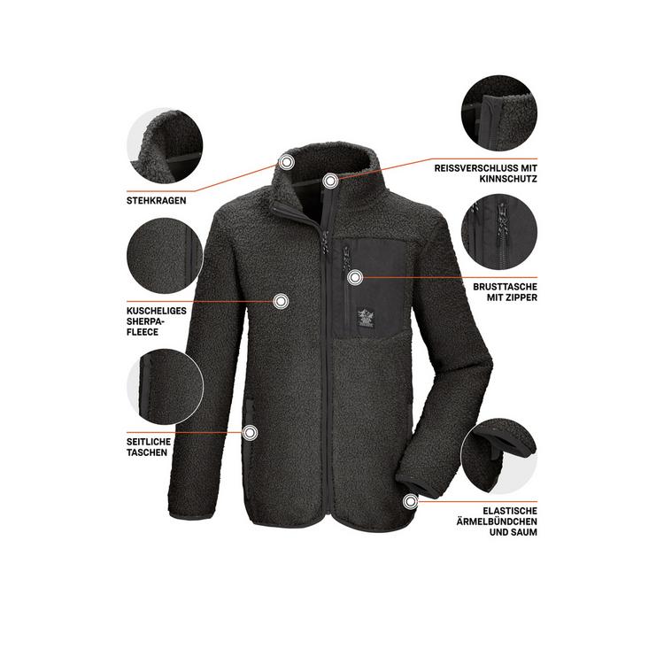KILLTEC KILLTEC Sherpajacke mit Stehkragen Fleecejacke Kinder - Steingrau071 - 3 | SportScheck