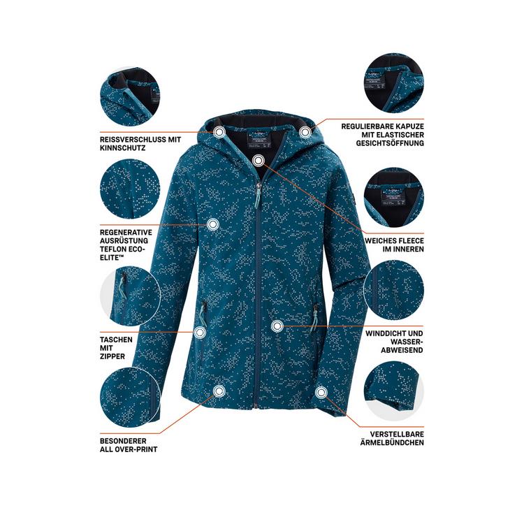 KILLTEC KILLTEC Softshelljacke mit Kapuze Softshelljacke Kinder - Petrol2510 - 3 | SportScheck