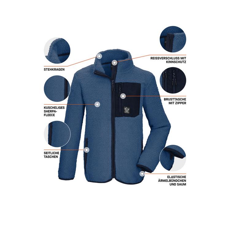 KILLTEC KILLTEC Sherpajacke mit Stehkragen Fleecejacke Kinder - Blau - 3 | SportScheck
