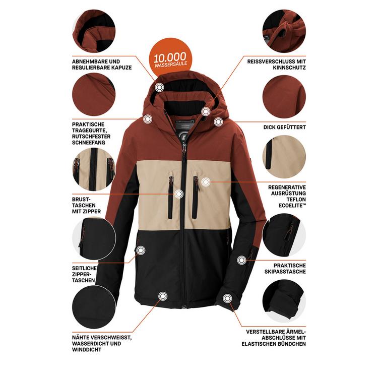 KILLTEC KILLTEC Funktionsjacke mit abnehmbarer Kapuze Softshelljacke Kinder - Kastanie - 3 | SportScheck