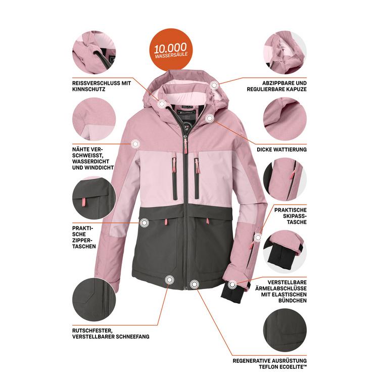 KILLTEC KILLTEC Funktionsjacke mit abnehmbarer Kapuze Softshelljacke Kinder - Rose4011 - 3 | SportScheck
