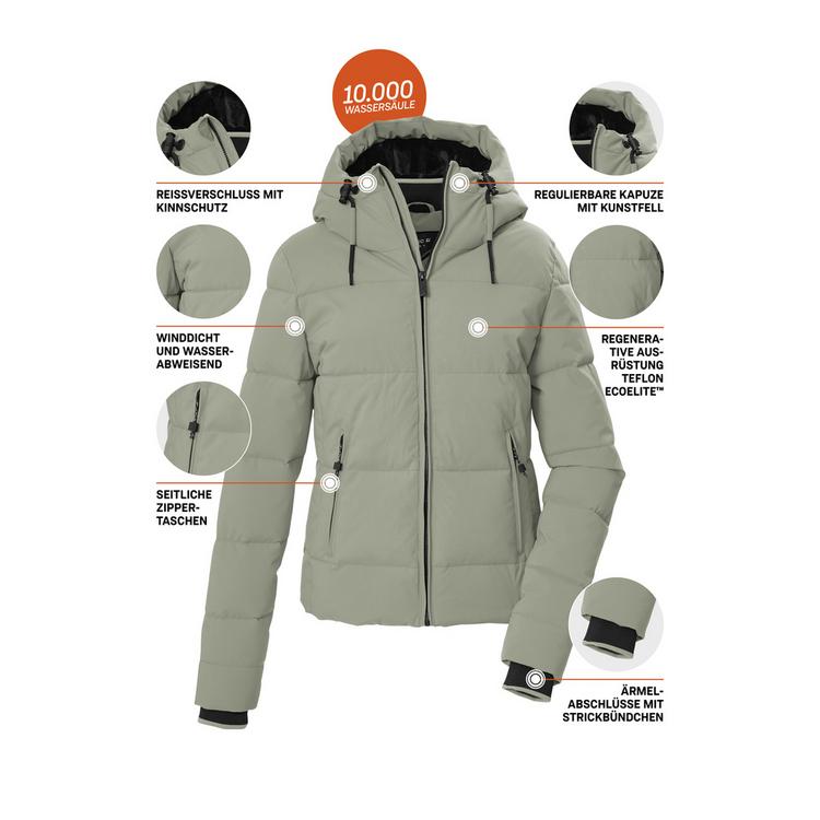 KILLTEC KILLTEC Stepppjacke mit Kapuze Softshelljacke Damen - Tannengr&uuml;n2192 - 3 | SportScheck