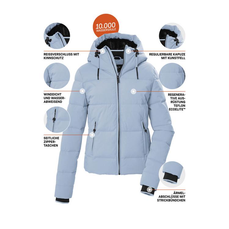 KILLTEC KILLTEC Stepppjacke mit Kapuze Softshelljacke Damen - Hellblau351 - 3 | SportScheck
