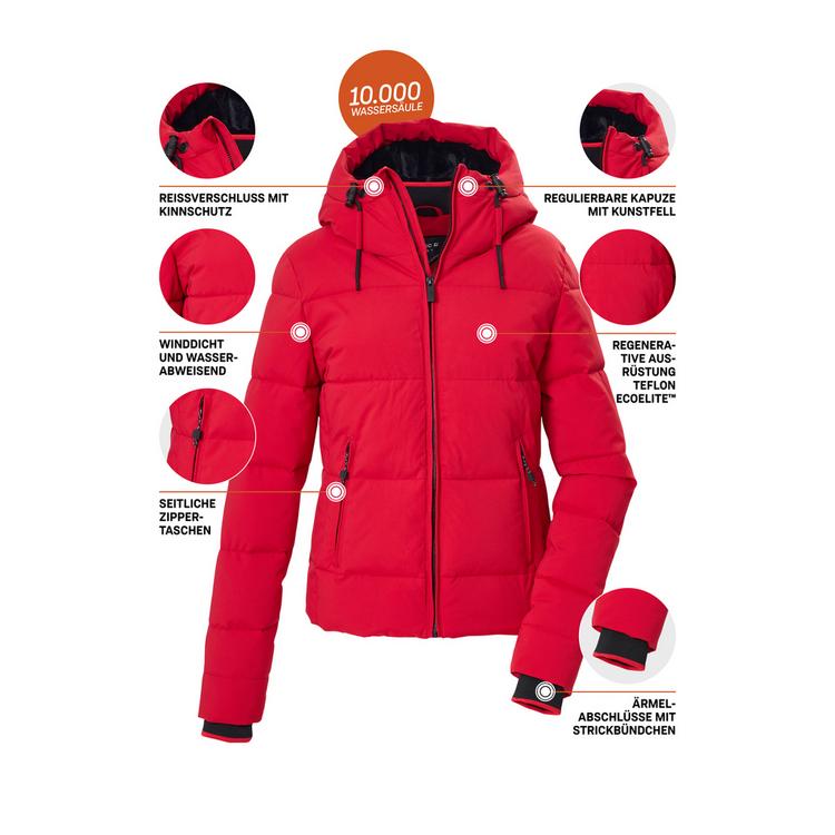 KILLTEC KILLTEC Stepppjacke mit Kapuze Softshelljacke Damen - Dunkelrot - 3 | SportScheck