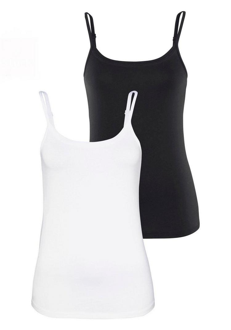 Vivance by Lascana Vivance by Lascana Spaghettitop Spaghettitop Damen - schwarz - wei&szlig; - 0 | SportScheck