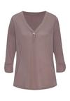 Lascana Blusenshirt Kurzarmbluse Damen - taupe