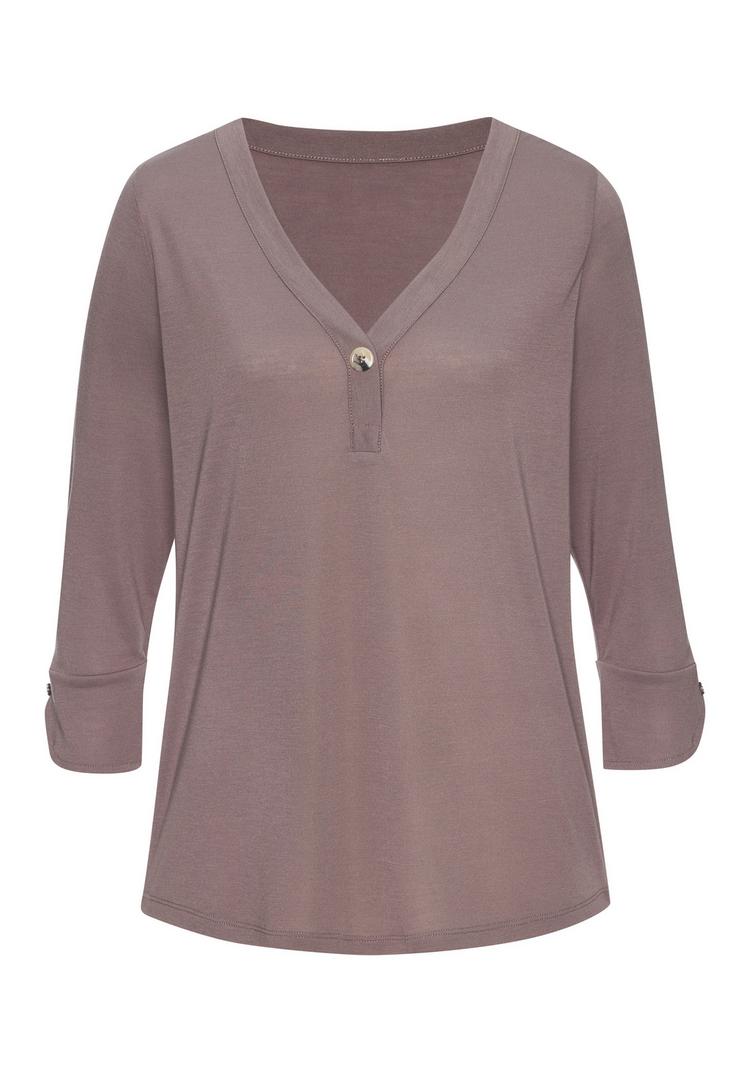 Lascana Lascana Blusenshirt Kurzarmbluse Damen - taupe - 0 | SportScheck