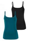 Vivance by Lascana Spaghettitop Spaghettitop Damen - petrol - schwarz