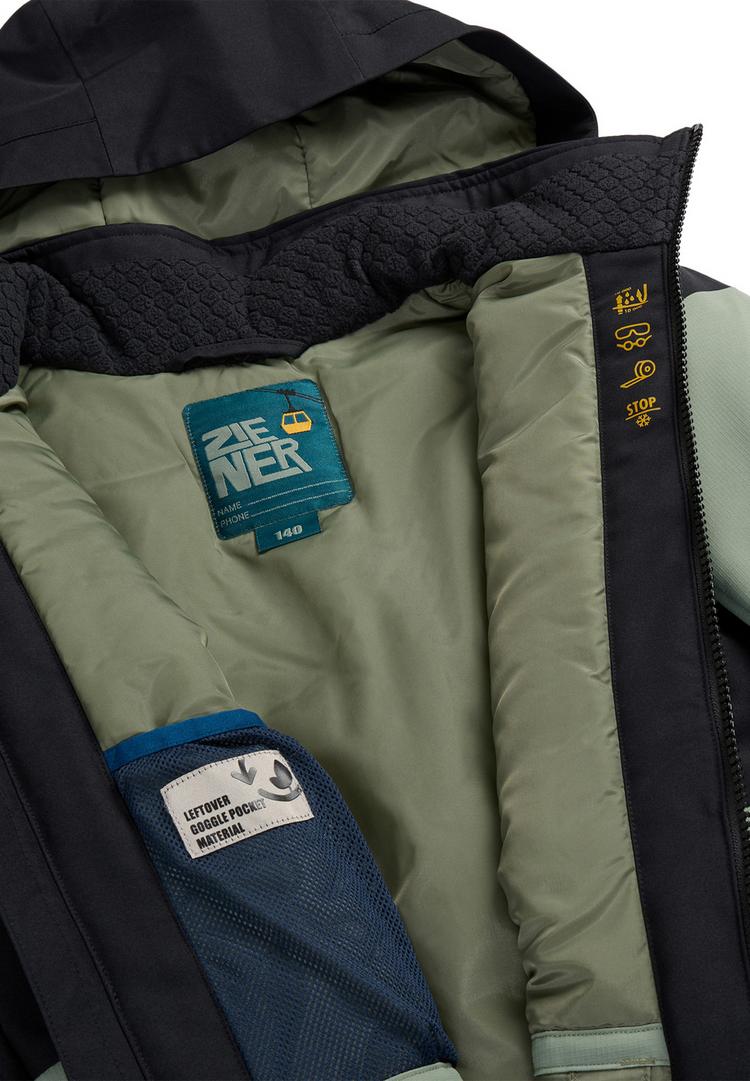 Ziener Ziener ABBE-Z Skijacke Kinder - dusty green ripstop - 1 | SportScheck