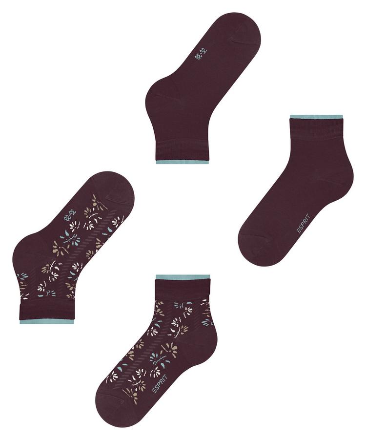 ESPRIT ESPRIT Soft Blooms 2P Socken Damen - claret (8375) - 2 | SportScheck