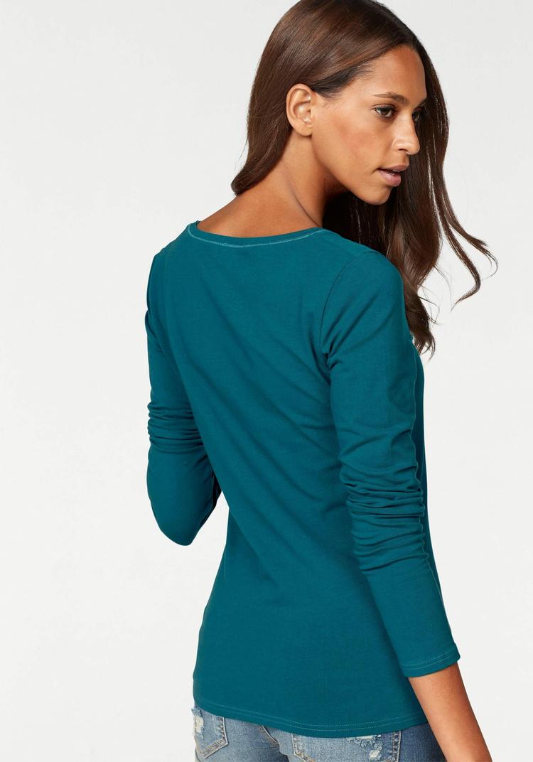 Vivance Vivance Langarmshirt Langarmshirt Damen - petrol - schwarz - 3 | SportScheck