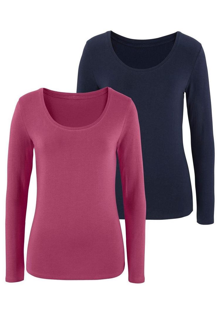 Vivance Vivance Langarmshirt Langarmshirt Damen - beere - blau - 0 | SportScheck