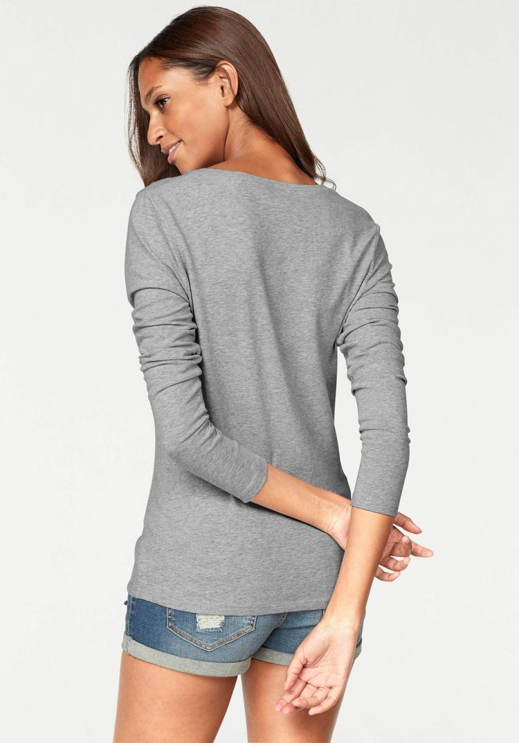 Vivance Vivance Langarmshirt Langarmshirt Damen - grau - schwarz - 3 | SportScheck
