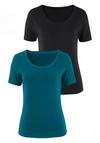 Vivance T-Shirt T-Shirt Damen - petrol - schwarz