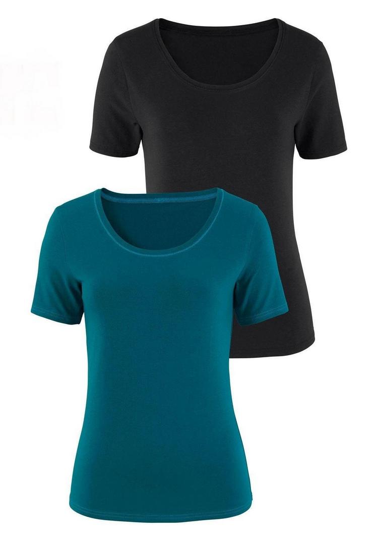 Vivance Vivance T-Shirt T-Shirt Damen - petrol - schwarz - 0 | SportScheck