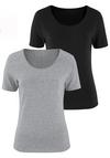 Vivance T-Shirt T-Shirt Damen - grau - schwarz