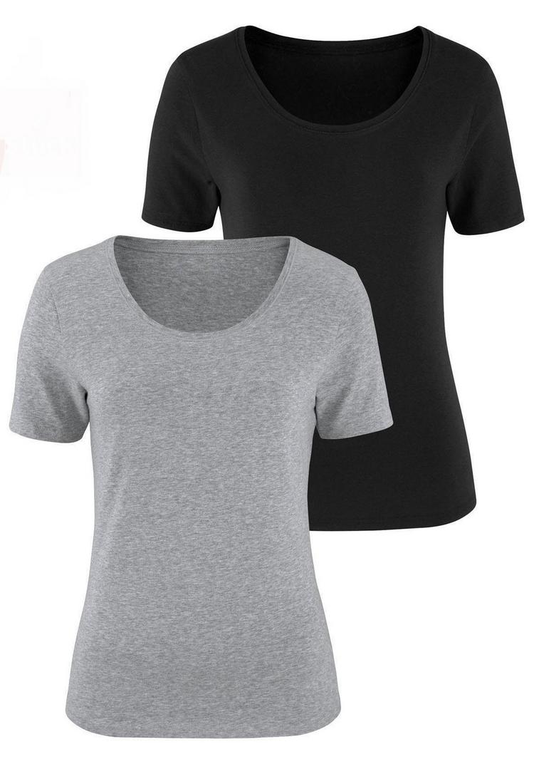 Vivance Vivance T-Shirt T-Shirt Damen - grau - schwarz - 0 | SportScheck