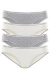 Lascana Slip Unterhose Damen - grau -  creme