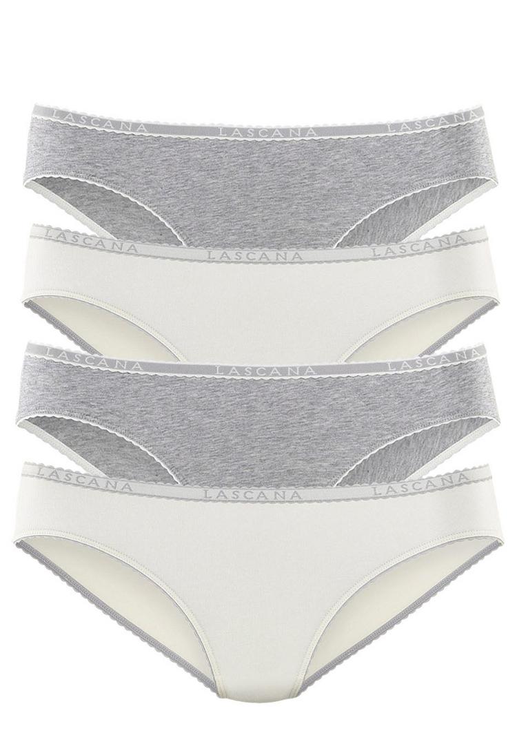 Lascana Lascana Slip Unterhose Damen - grau -  creme - 0 | SportScheck
