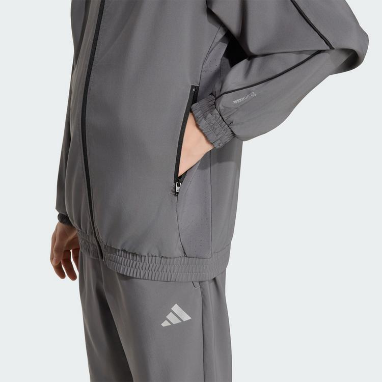 adidas adidas TECH APPAREL TRACK TOP Trainingsjacke Kinder - Grey Five / Grey Five / Reflective Silver - 0 | SportScheck