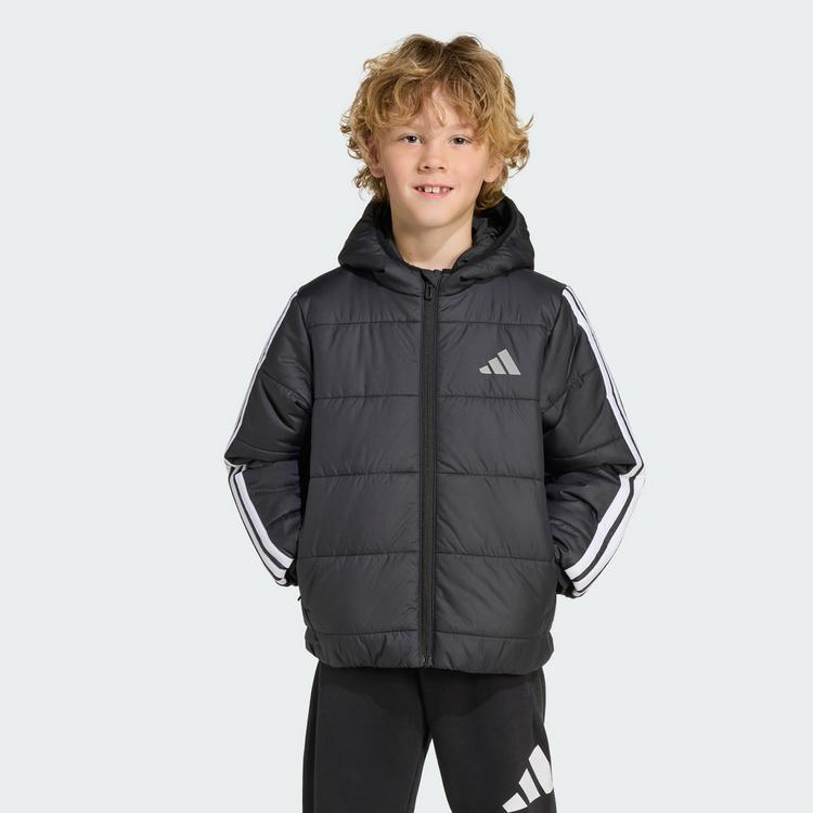 adidas adidas Essentials 3-Streifen gef&uuml;tterte Funktionsjacke Kinder - Black / White - 1 | SportScheck