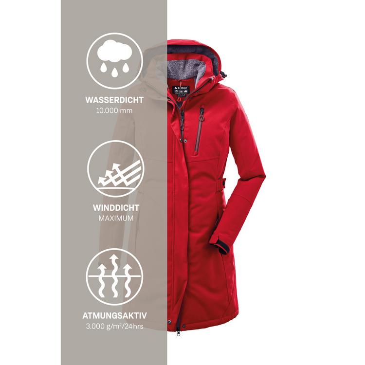 KILLTEC KILLTEC KOW 165 Funktionsmantel Damen - Fire Red - 4 | SportScheck