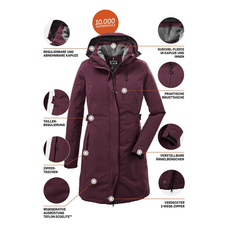 KILLTEC KILLTEC KOW 165 Funktionsmantel Damen - Pflaume4410 - 8 | SportScheck