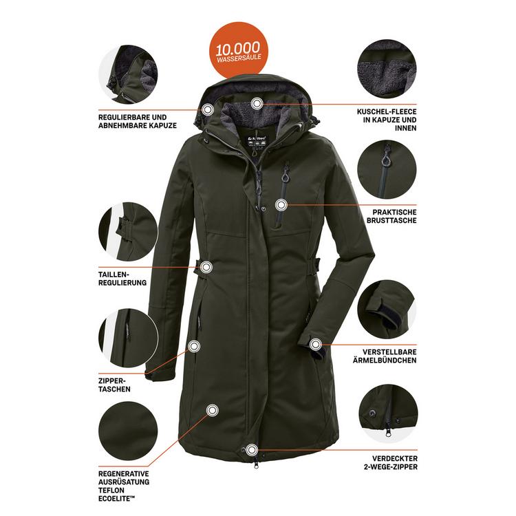 KILLTEC KILLTEC KOW 165 Funktionsmantel Damen - Dunkeloliv - 8 | SportScheck